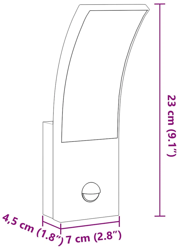 Lauko LED šviestuvai su jutikliais, 2vnt., balti, aliuminis