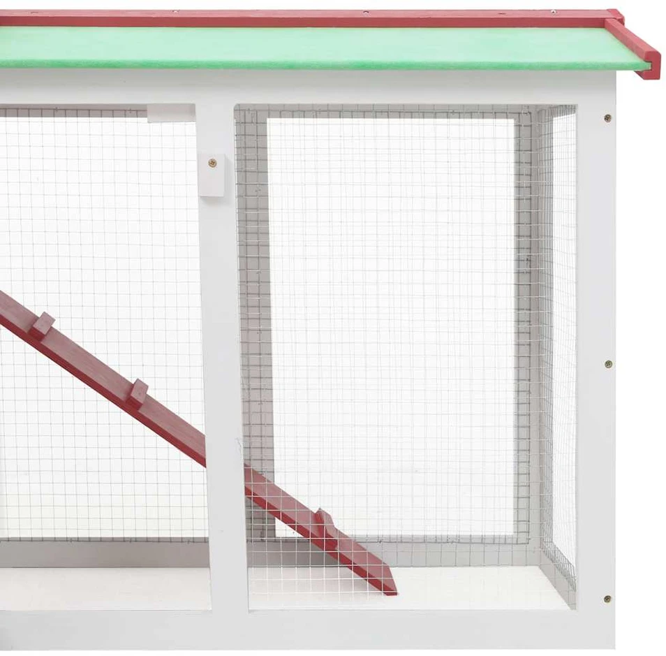 Lauko narvas triušiams, raudonas ir baltas, 145x45x84 cm, medis