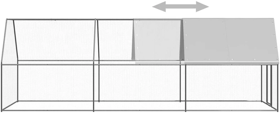 Lauko narvas viščiukams, 2x6x2m, galvanizuotas plienas