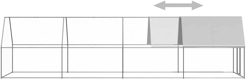 Lauko narvas viščiukams, 2x8x2m, galvanizuotas plienas