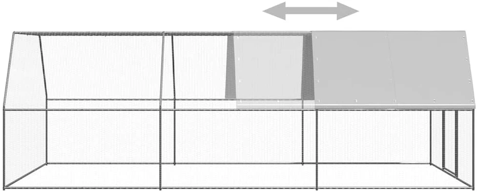 Lauko narvas viščiukams, 3x6x2m, galvanizuotas plienas