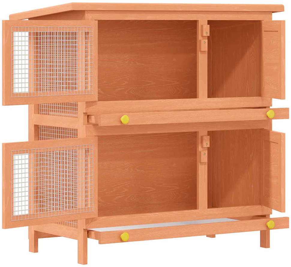 Lauko narvelis triušiams, 4 durelės, mediena