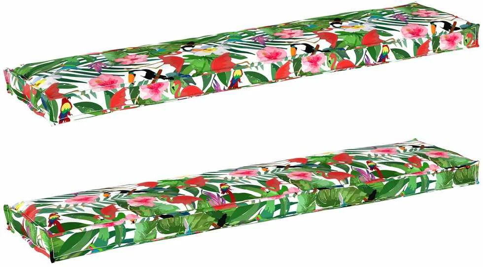 Pallet pagalvių rinkinys 2 pcs Tropinė džiunglė 180 x 40 x 8 cm