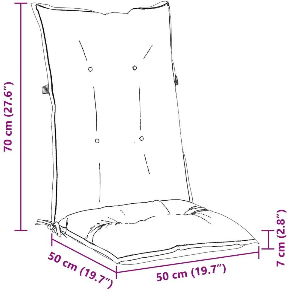 Lauko pagalvė 6 vnt. Audinys Mėlyna ir balta 120 x 50 x 7 cm