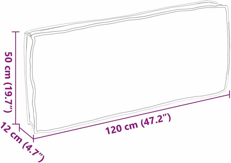 Pagalvėlė Oksfordo audinys Pilka 120 x 50 x 12 cm