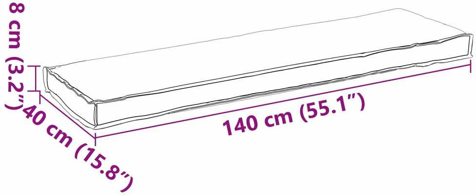 Pagalvėlė Juoda 140 x 40 x 8 cm Oksfordo audinys