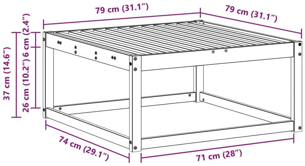 Lauko pakojis Kietos akacijos mediena Balta 79 x 79 x 37 cm