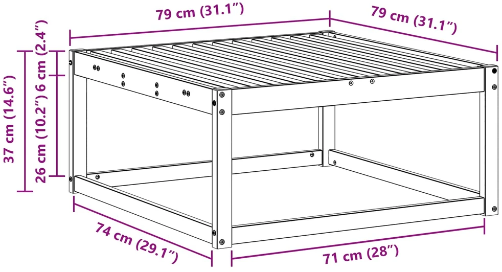 Lauko pakojis Kietos akacijos mediena Balta 79 x 79 x 37 cm