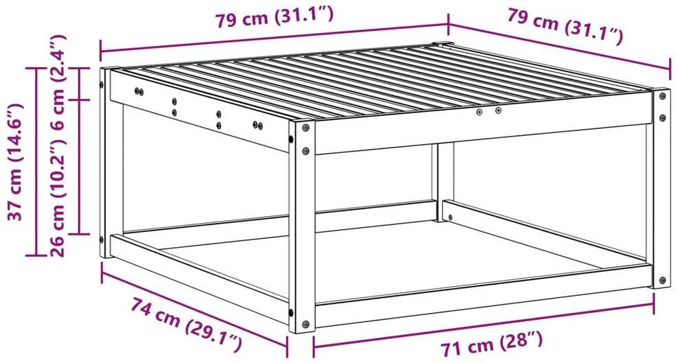 Lauko pakojis Kietos akacijos mediena Balta 79 x 79 x 37 cm