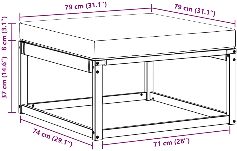 Lauko pakojis Kietos akacijos mediena Balta 79 x 79 x 37 cm