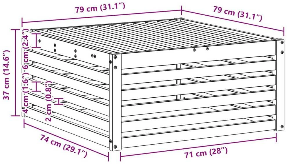 Lauko pakojis Natūrali 79 x 79 x 37 cm Kietos akacijos mediena