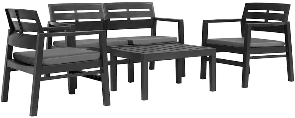 Lauko baldų komplektas Lauko poilsio baldų komplektas, 4d., antrac. sp., plastikas