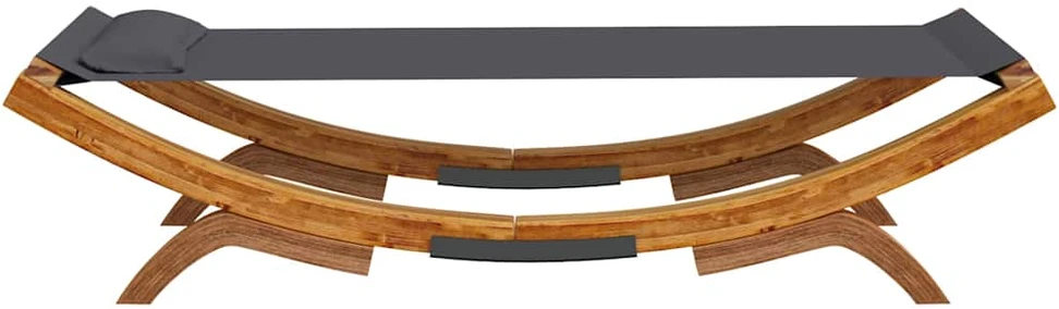 Lauko poilsio gultas, antracito, 100x188,5x44cm, mediena