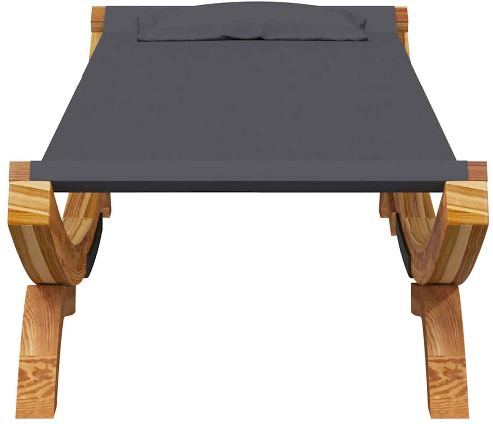 Lauko poilsio gultas, antracito, 100x188,5x44cm, mediena