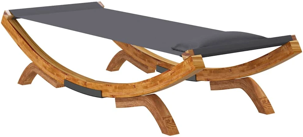 Lauko poilsio gultas, antracito, 100x188,5x44cm, mediena