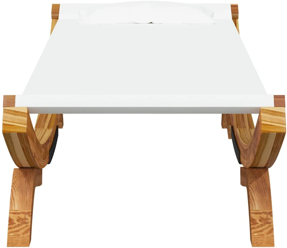 Lauko poilsio gultas, kreminis, 100x188,5x44cm, mediena
