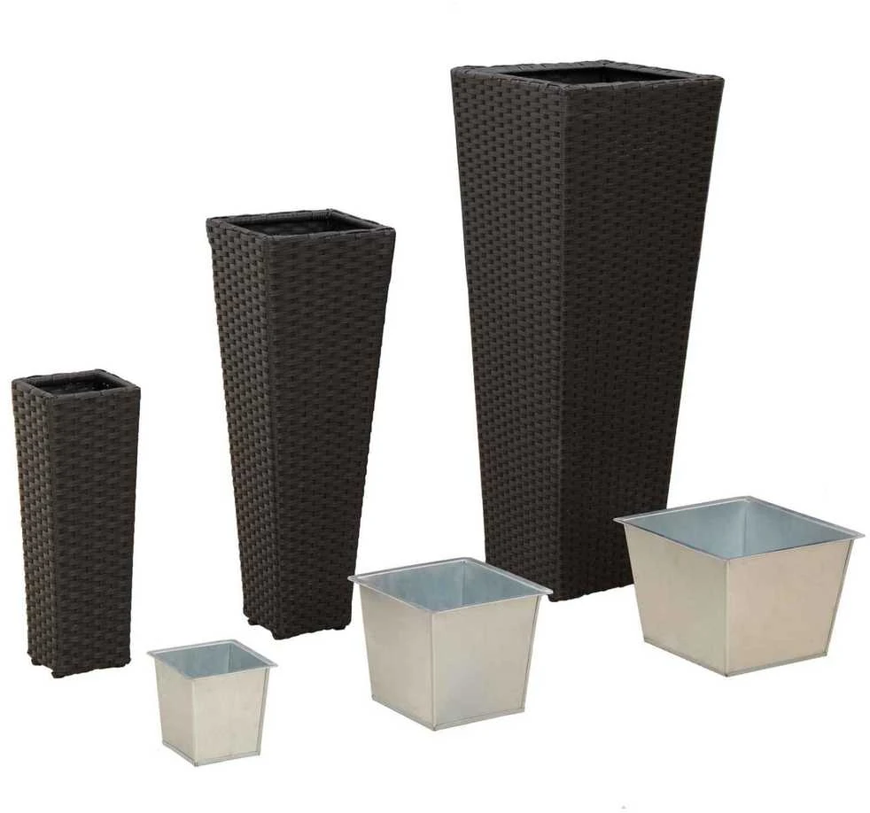 Lauko rinkinys 3 vnt. Juoda 30 x 30 x 80 cm Metalas
