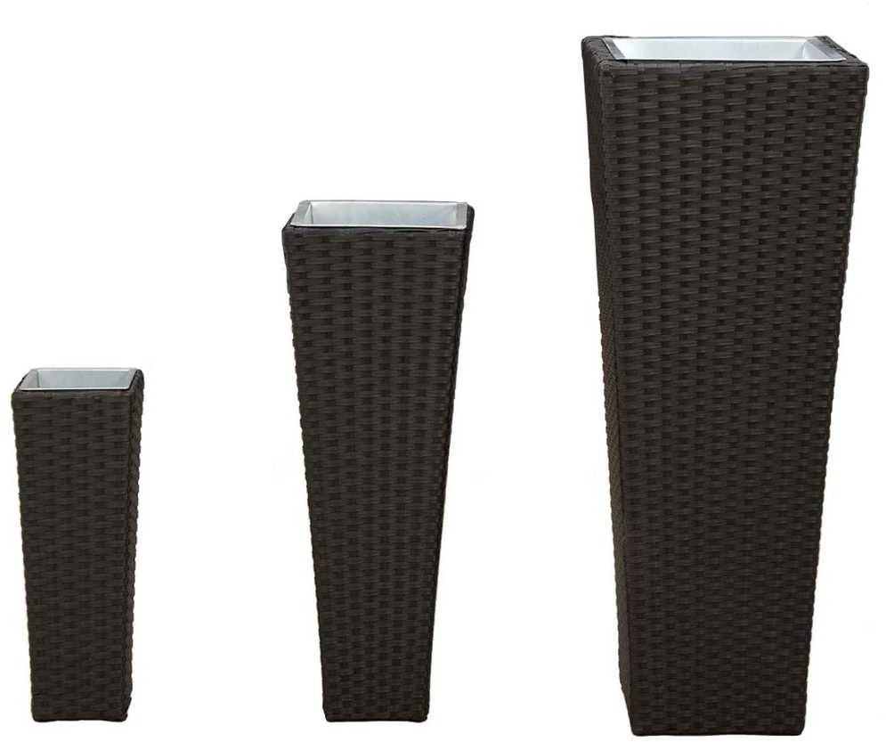 Lauko rinkinys 3 vnt. Juoda 30 x 30 x 80 cm Metalas