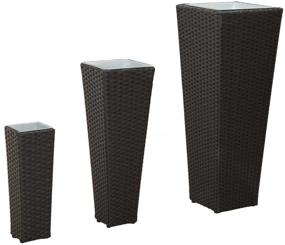 Lauko rinkinys 3 vnt. Juoda 30 x 30 x 80 cm Metalas