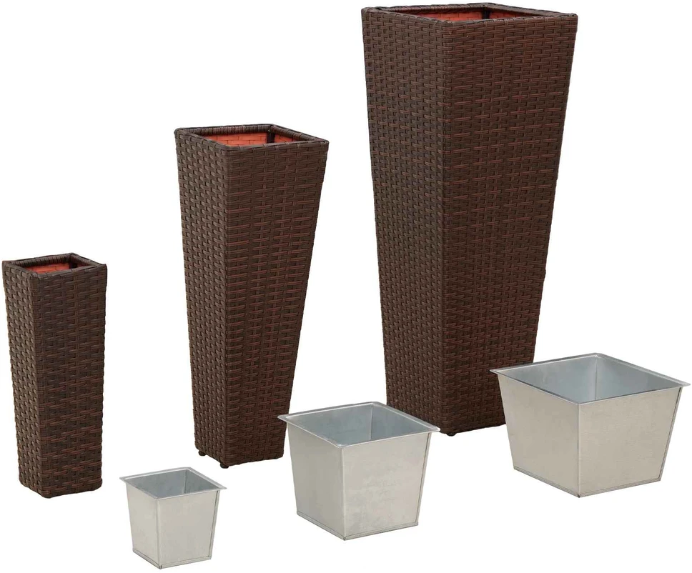Lauko rinkinys 3 vnt. 30 x 30 x 80 cm Metalas