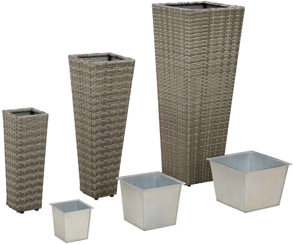 Lauko rinkinys 3 vnt. 30 x 30 x 80 cm Metalas