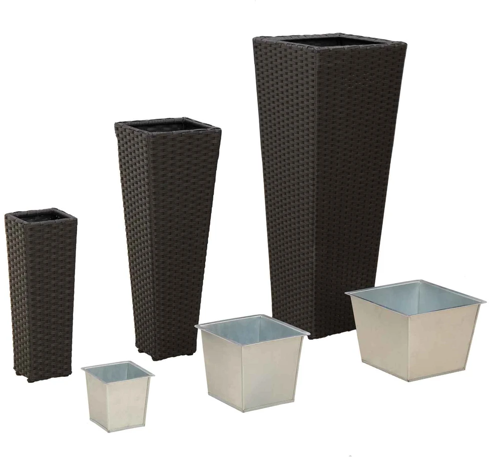 Lauko rinkinys 3 vnt. Juoda 30 x 30 x 80 cm Metalas
