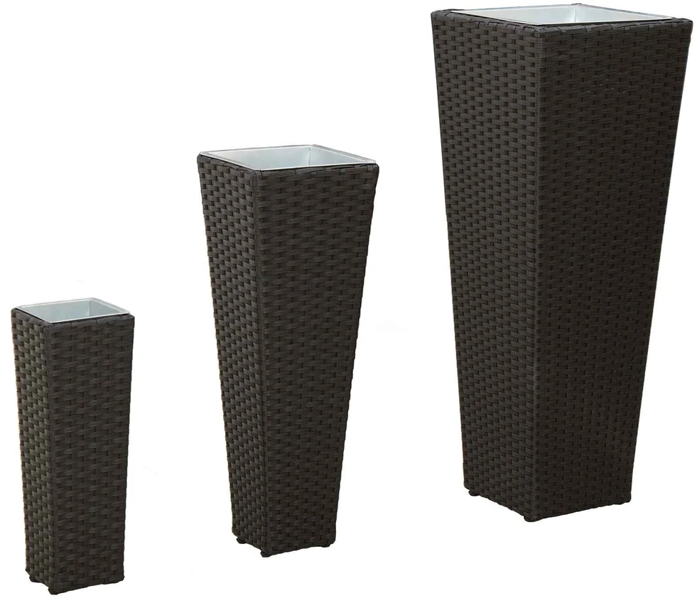 Lauko rinkinys 3 vnt. Juoda 30 x 30 x 80 cm Metalas
