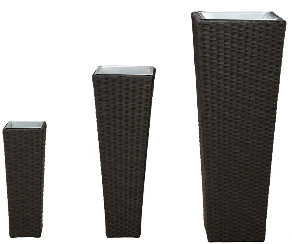 Lauko rinkinys 3 vnt. Juoda 30 x 30 x 80 cm Metalas