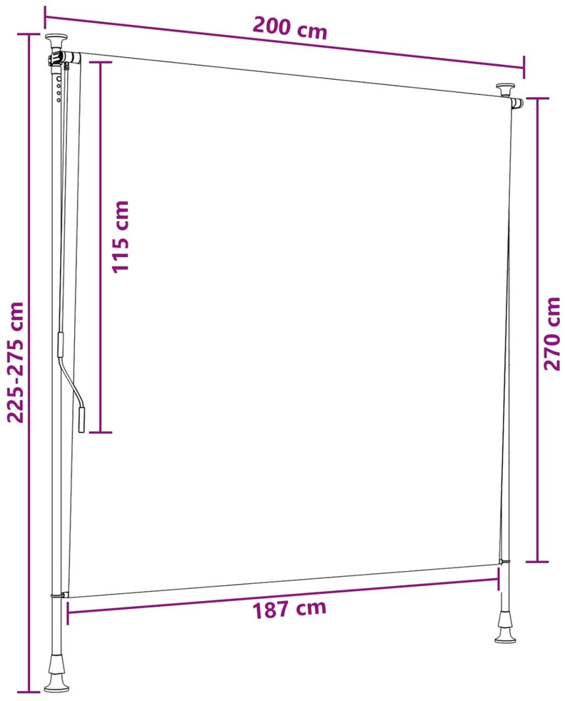 Lauko Ritininė Žaliuzė Įvairiaspalvis 200 x 270 cm