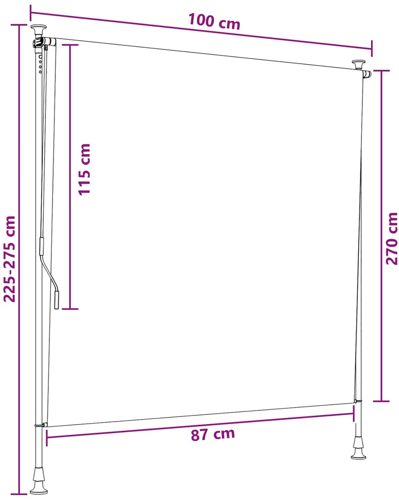 Lauko Ritininė Žaliuzė Juoda 100 x 270 cm