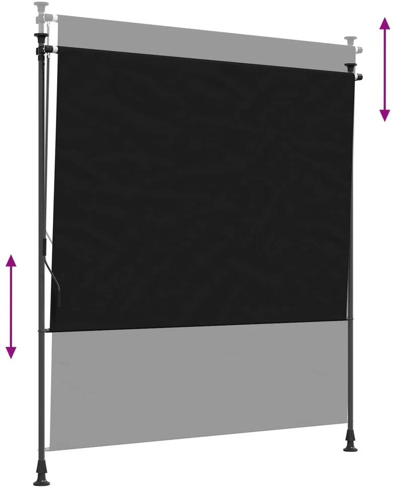 Lauko Ritininė Žaliuzė Juoda 120 x 270 cm