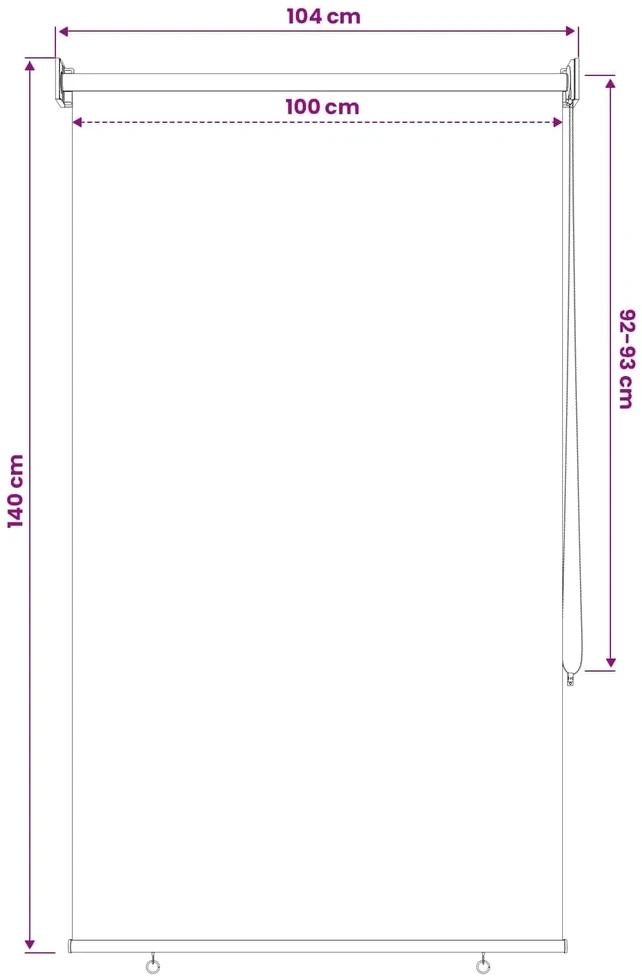Lauko ritininė žaliuzė UV apsaugai Juoda 100 x 230 cm (P x A)