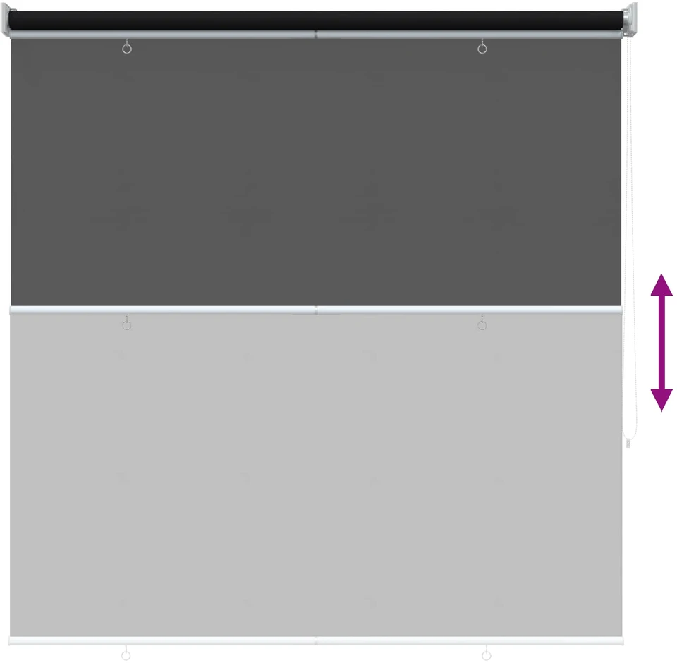 Lauko ritininė žaliuzė UV apsaugai Juoda 100 x 230 cm (P x A)