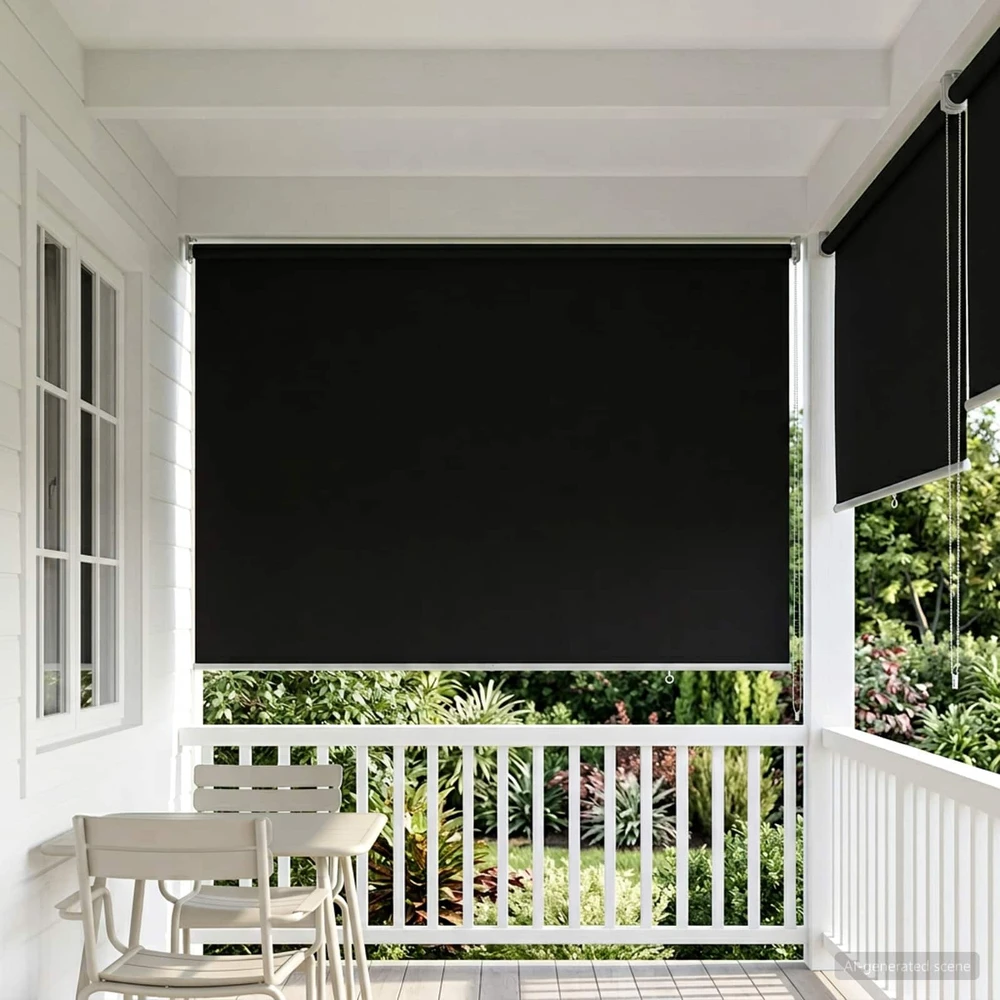 Lauko ritininė žaliuzė UV apsaugai Juoda 100 x 230 cm (P x A)