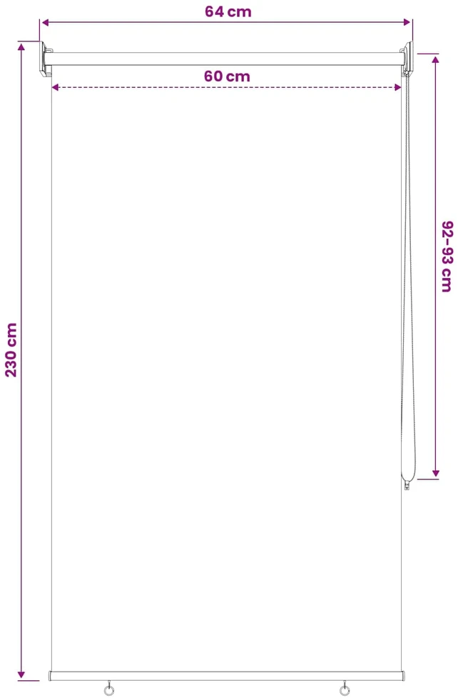 Lauko ritininė žaliuzė UV apsaugai Kreminė 100 x 230 cm (P x A)