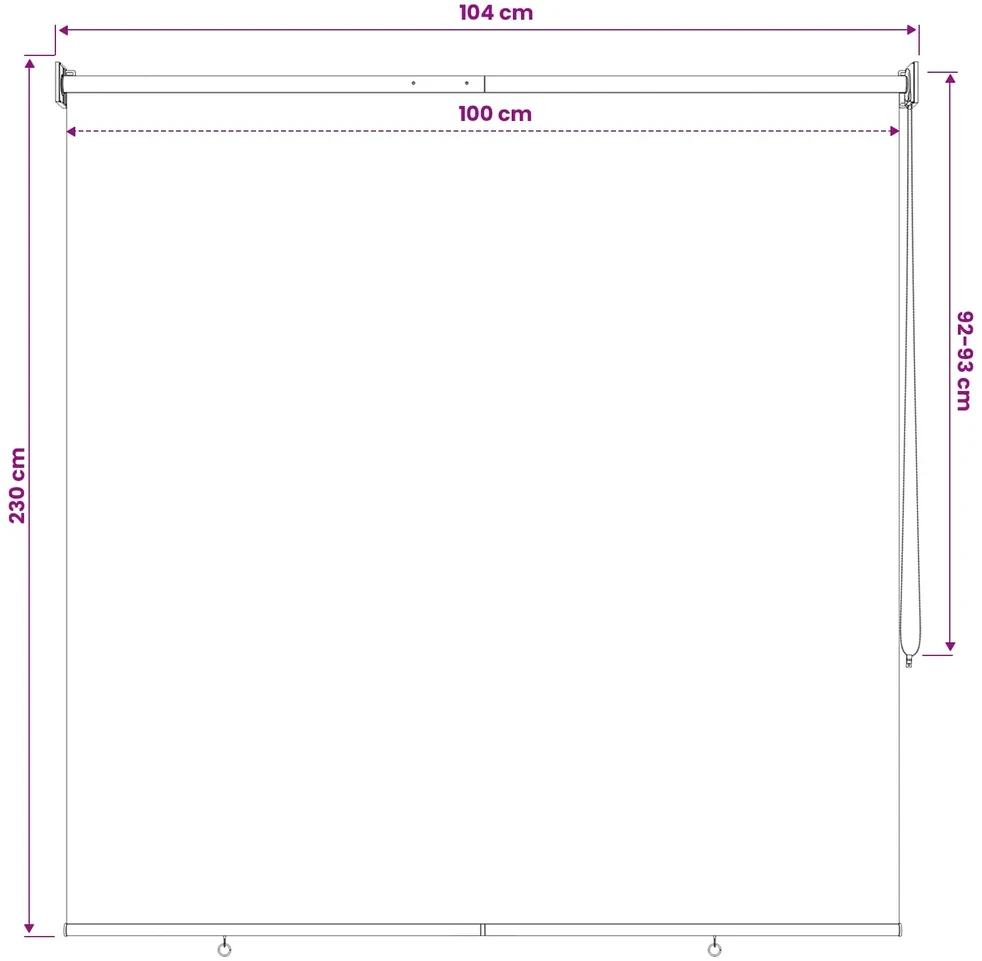 Lauko ritininė žaliuzė UV apsaugai Taupe 100 x 230 cm (P x A)