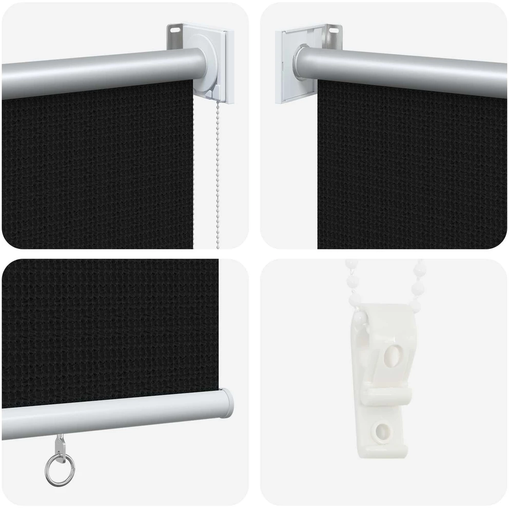 Lauko roletai 90% UV blokavimui Juoda 140 x 140 cm HDPE