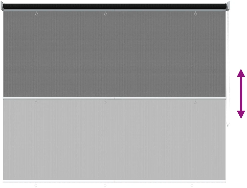 Lauko roletai 90% UV blokavimui Juoda 200 x 140 cm HDPE