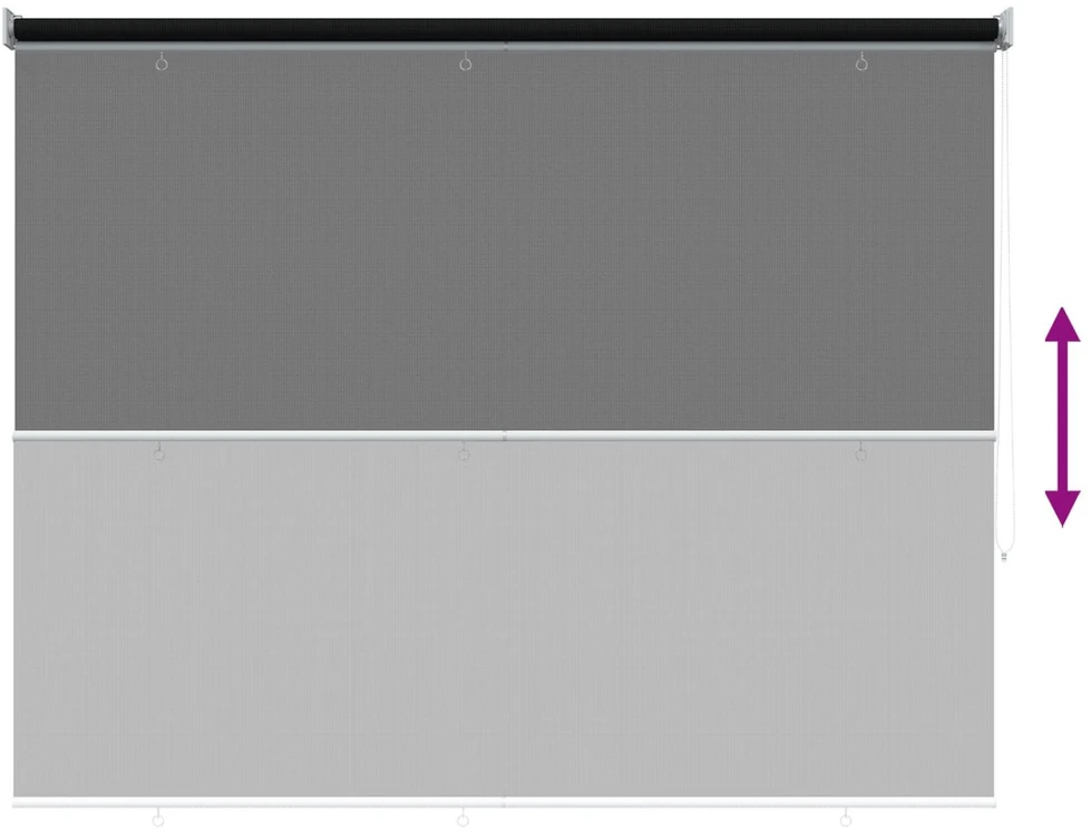 Lauko roletai 90% UV blokavimui Juoda 200 x 140 cm HDPE