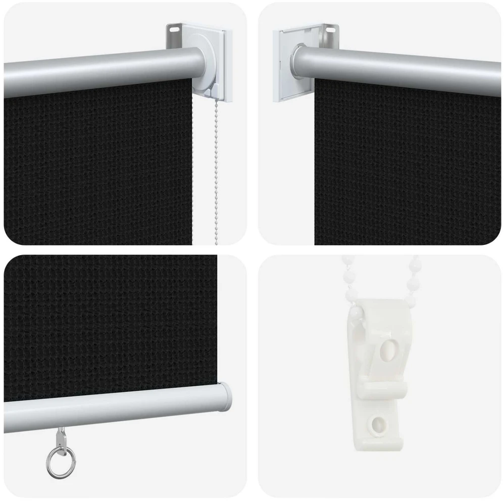 Lauko roletai 90% UV blokavimui Juoda 80 x 140 cm HDPE