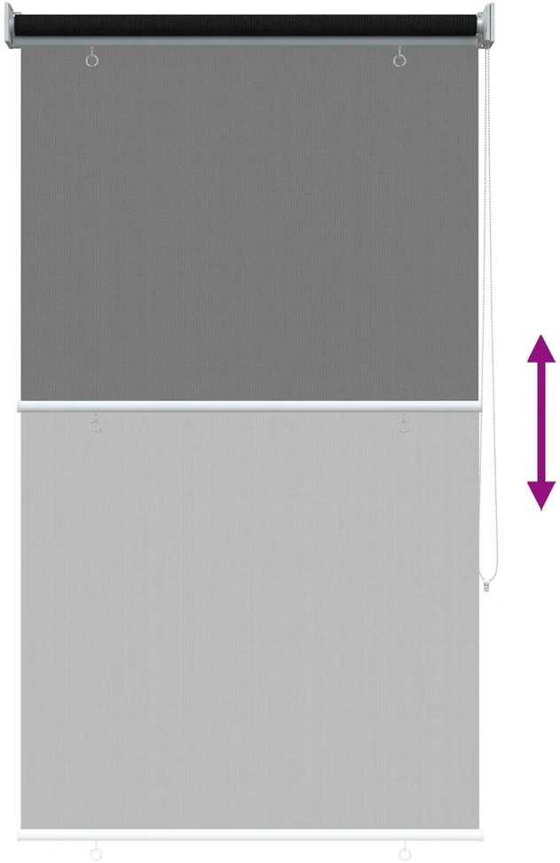 Lauko roletai 90% UV blokavimui Juoda 80 x 230 cm HDPE