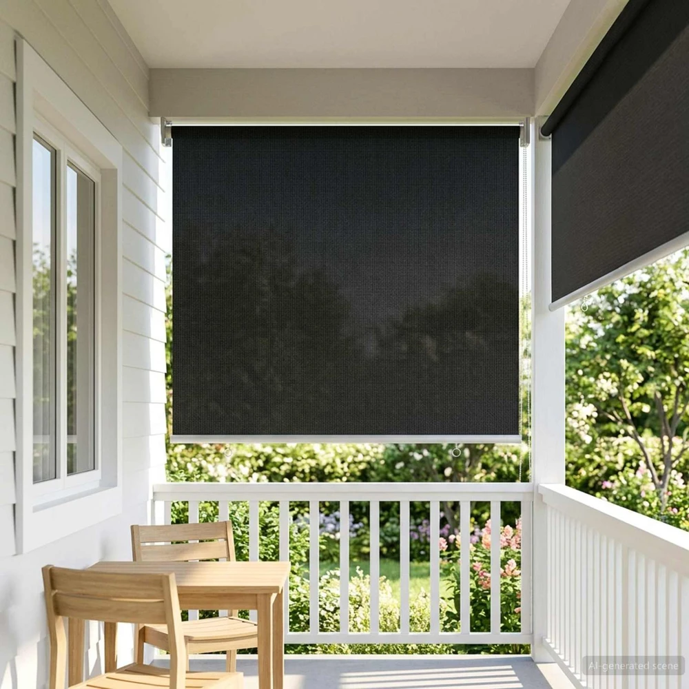 Lauko roletai 90% UV blokavimui Juoda 80 x 140 cm HDPE