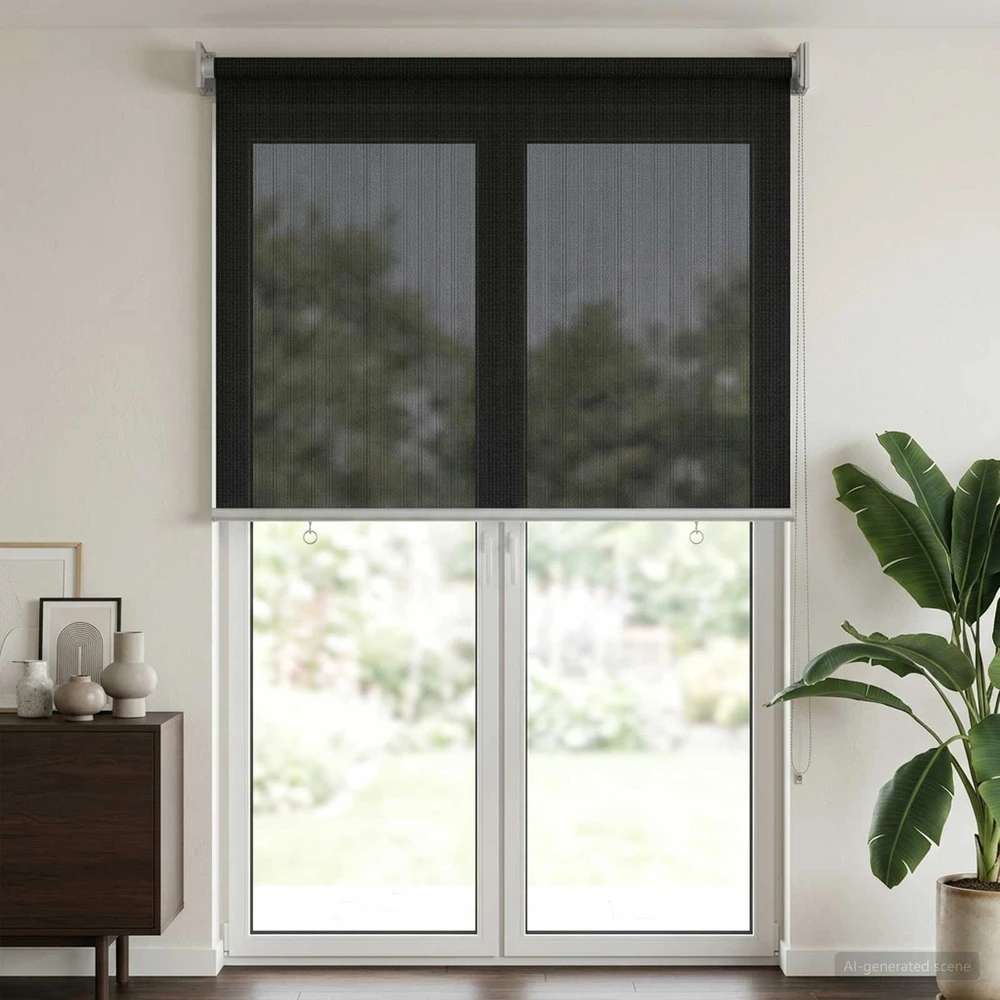 Lauko roletai 90% UV blokavimui Juoda 80 x 230 cm HDPE