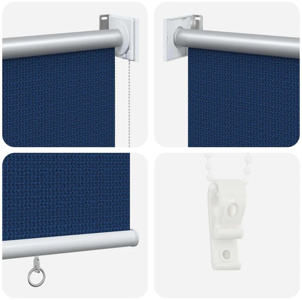 Lauko roletai 90% UV blokavimui Mėlyna 80 x 140 cm HDPE