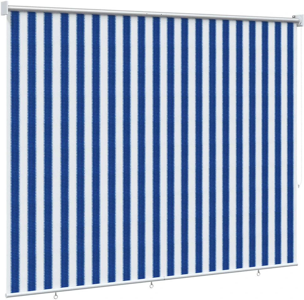 Lauko roletai 90% UV blokavimui Mėlynos ir baltos dryžuotos