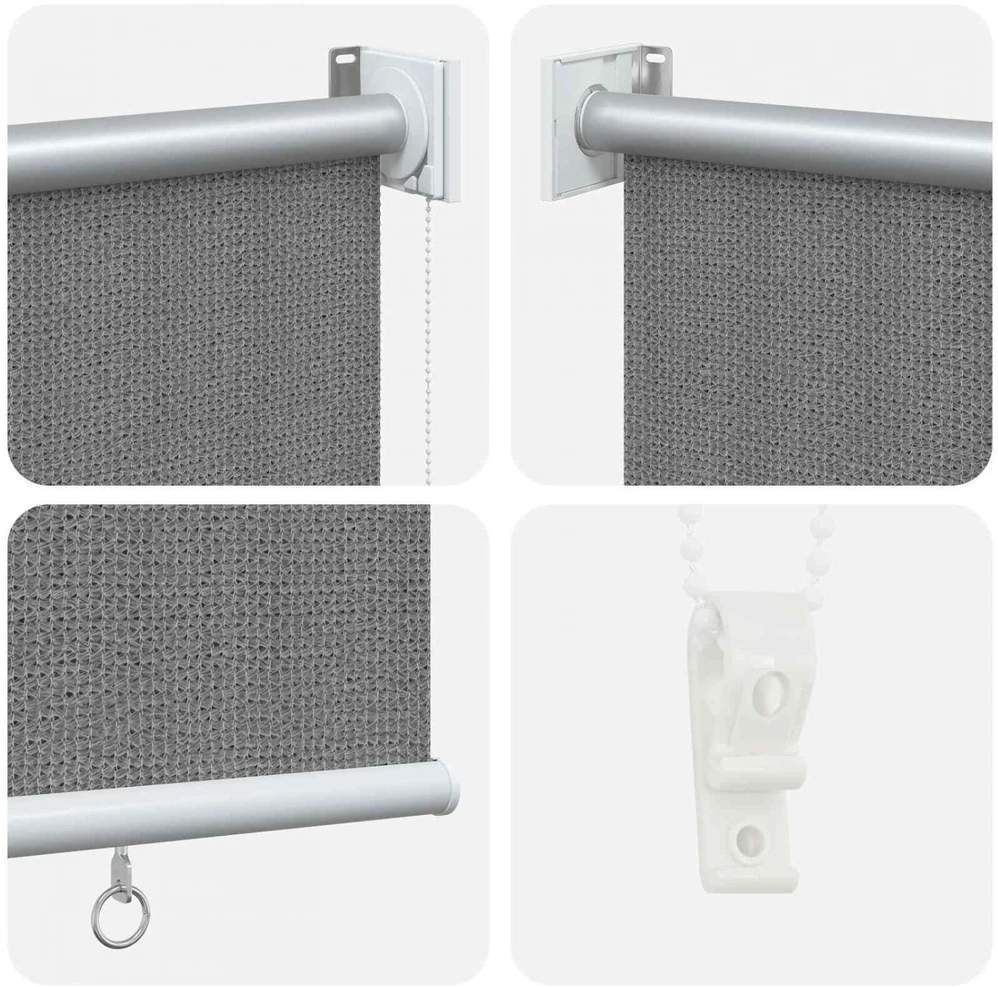 Lauko roletai 90% UV blokavimui Šviesiai pilka 220 x 230 cm