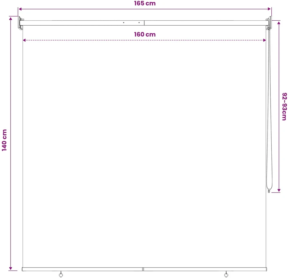 Lauko roletai 90% UV blokavimui Tamsiai žalia 160 x 140 cm HDPE