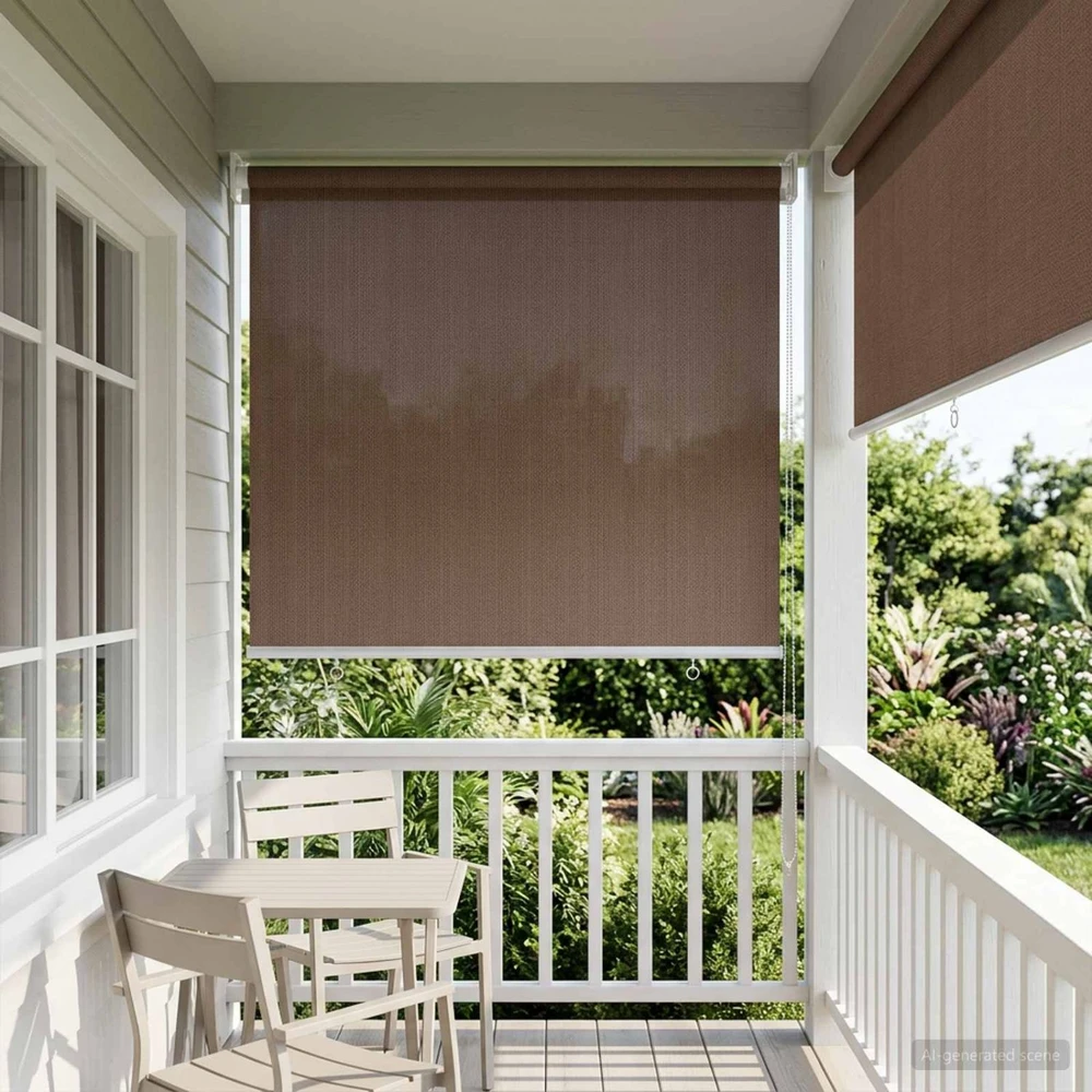 Lauko roletai 90% UV blokavimui Taupe 100 x 140 cm HDPE