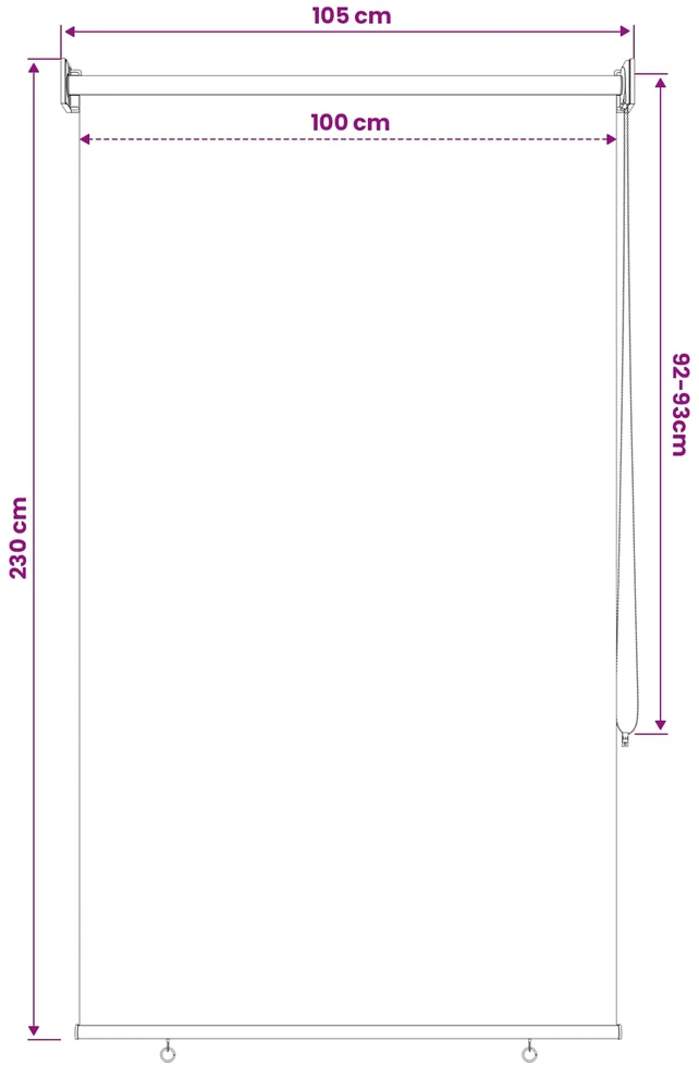 Lauko roletai 90% UV blokavimui Taupe 100 x 230 cm HDPE