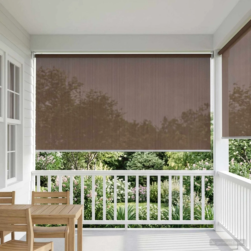 Lauko roletai 90% UV blokavimui Taupe 200 x 140 cm HDPE
